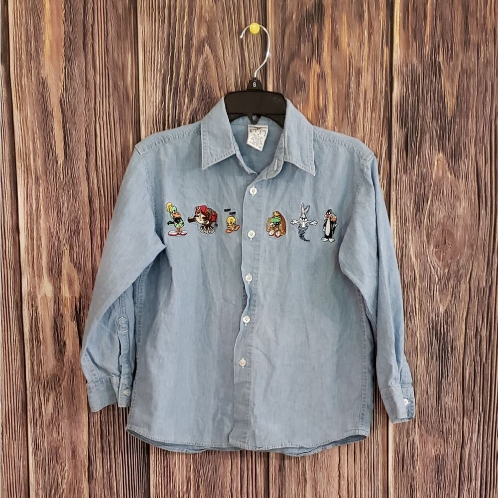 Looney Tunes Vintage 1998 Kids Button Down Sz M